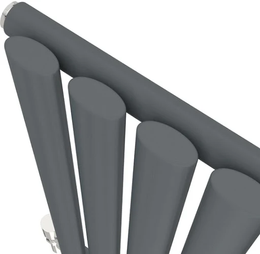 DuraTherm Horizontal Oval Tube Single Panel Designer Radiator - 600 X 1200mm Anthracite - Image 5