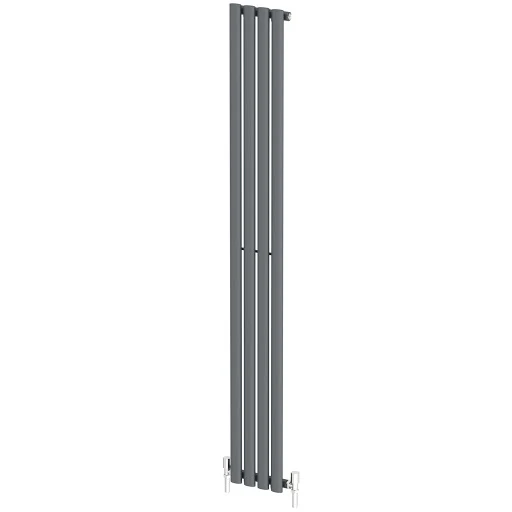 DuraTherm Vertical Oval Tube Single Panel Designer Radiator - 1800 X 240mm Anthracite - Image 6