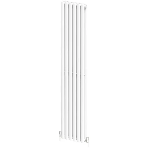 DuraTherm Vertical Oval Tube Double Panel Designer Radiator - 1800 X 360mm White - Image 6
