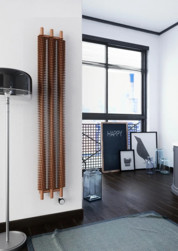Terma Ribbon V E Electric Vertical 1800mm X 290mm Designer Electric Radiator Bright Copper - WLRVE180029KBCOE8MOBP - Image 2