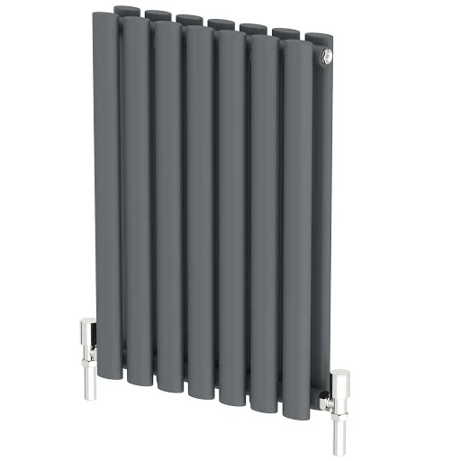 DuraTherm Horizontal Oval Tube Double Panel Designer Radiator - 600 X 420mm Anthracite - Image 6