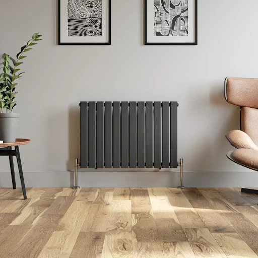 DuraTherm Horizontal Single Flat Panel Designer Radiator - 600 X 908mm Anthracite - Image 2