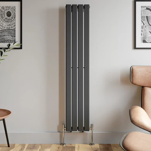 DuraTherm Vertical Single Flat Panel Designer Radiator - 1600 X 300mm Anthracite - Image 4