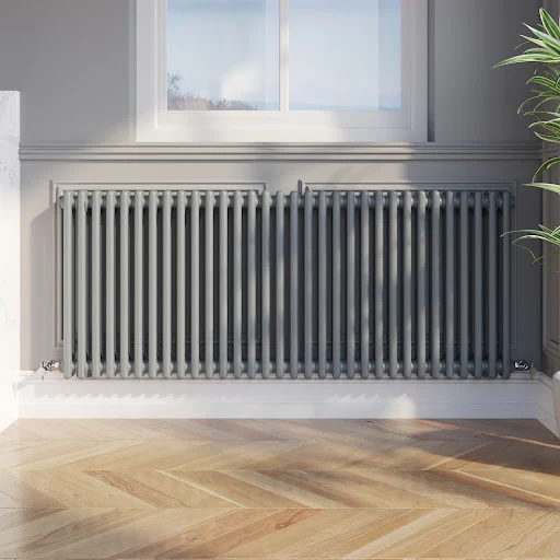 Park Lane Traditional Colosseum Double Bar Column Radiator Anthracite 600 X 1460mm