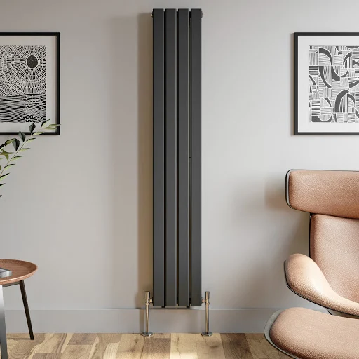 DuraTherm Vertical Double Flat Panel Designer Radiator - 1800 X 304mm Anthracite - Image 4