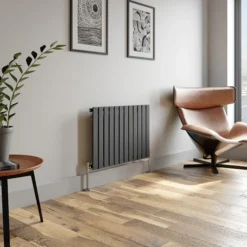 DuraTherm Horizontal Single Flat Panel Designer Radiator - 600 X 908mm Anthracite