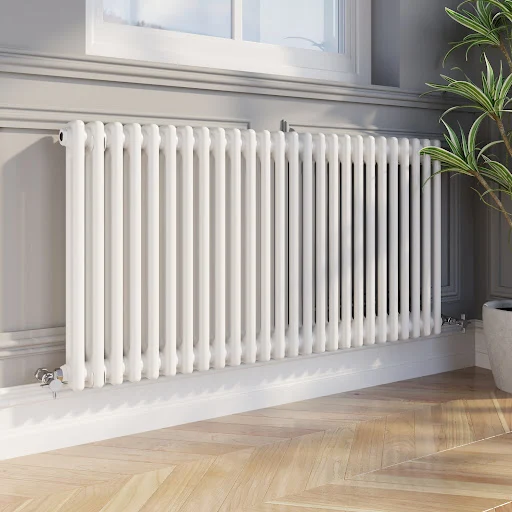 Park Lane Traditional Colosseum Double Bar Column Radiator White 600 X 1190mm - Image 2