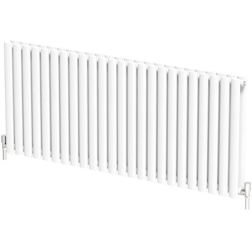 DuraTherm Horizontal Oval Tube Double Panel Designer Radiator - 600 X 1440mm White - Image 6