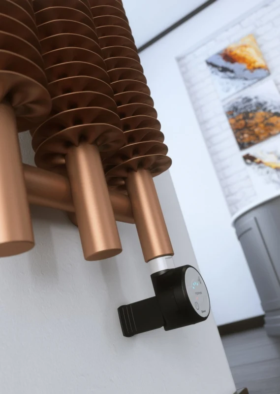 Terma Ribbon V E Electric Vertical 1800mm X 290mm Designer Electric Radiator Bright Copper - WLRVE180029KBCOE8MOBP - Image 5