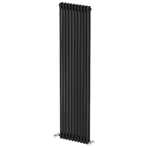 Park Lane Traditional Vertical Colosseum Double Bar Column Radiator Black - 1800 X 470mm - Image 3