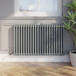 Park Lane Traditional Colosseum Double Bar Column Radiator Anthracite 600 X 1010mm