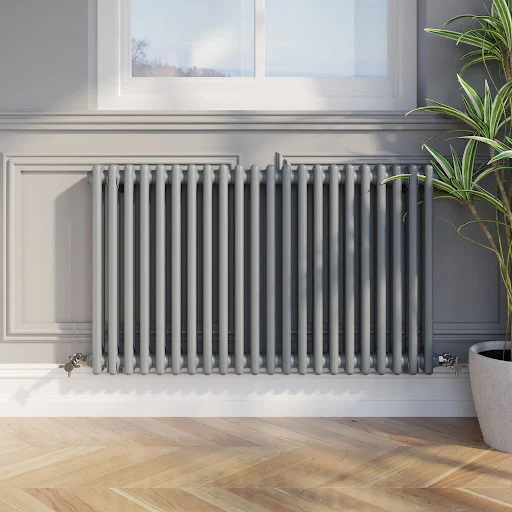 Park Lane Traditional Colosseum Double Bar Column Radiator Anthracite 600 X 1010mm