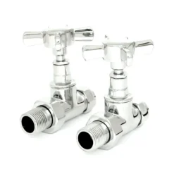 Towelrads 15mm Cross Head Chrome Straight Valve And Lockshield - 129025