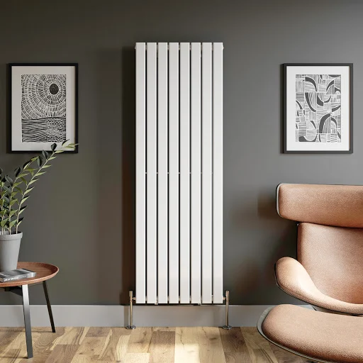DuraTherm Vertical Single Flat Panel Designer Radiator - 1800 X 604mm White - Image 2