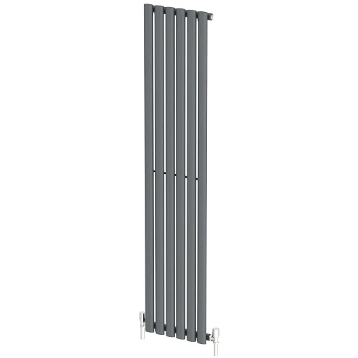 DuraTherm Vertical Oval Tube Single Panel Designer Radiator - 1600 X 360mm Anthracite - Image 6