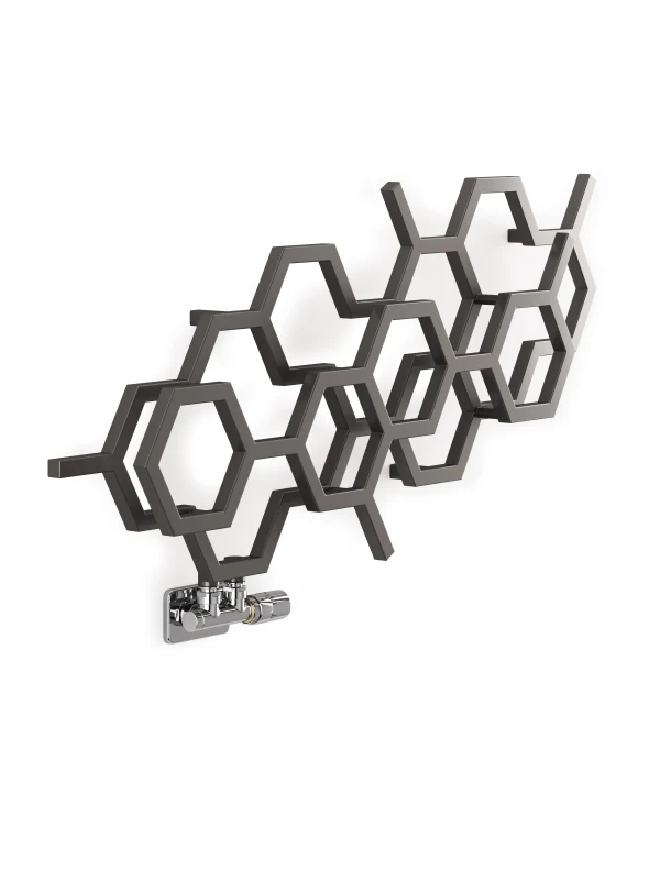 Terma Hex Designer Radiator 502x1126mm Sparkling Grey - WGH2X050112KRGYYL - Image 3