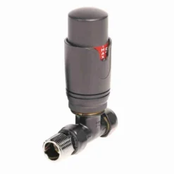 Towelrads Anthracite 15mm Round TRV Straight Valve - 125012