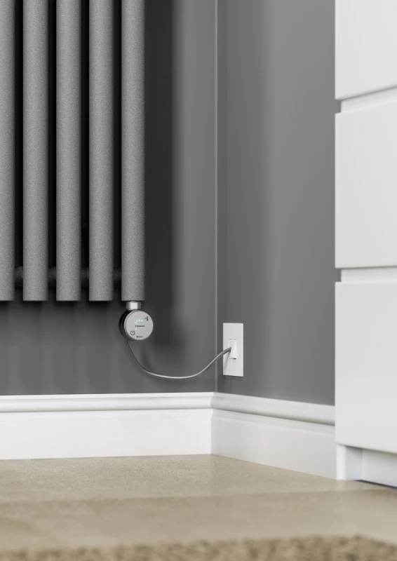 Terma Rolo Room E Electric Vertical 1800mm X 370mm Designer Radiator Salt N Pepper - WLROR180037SSPPESMOBP01 - Image 6