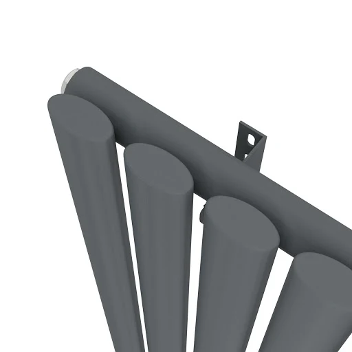 DuraTherm Vertical Oval Tube Single Panel Designer Radiator - 1600 X 360mm Anthracite - Image 5