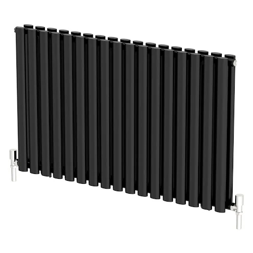 DuraTherm Horizontal Oval Tube Double Panel Designer Radiator - 600 X 1020mm Black - Image 3