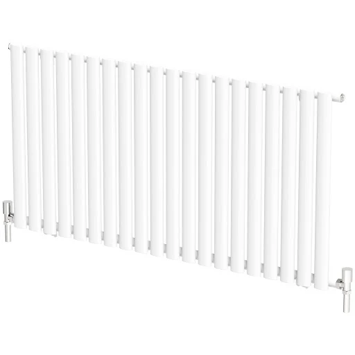 DuraTherm Horizontal Oval Tube Single Panel Designer Radiator - 600 X 1200mm White - Image 6