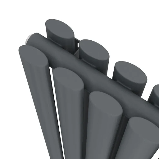 DuraTherm Vertical Oval Tube Double Panel Designer Radiator - 1600 X 600mm Anthracite - Image 5