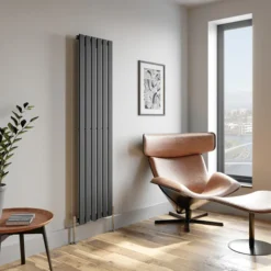 DuraTherm Vertical Single Flat Panel Designer Radiator - 1800 X 452mm Anthracite