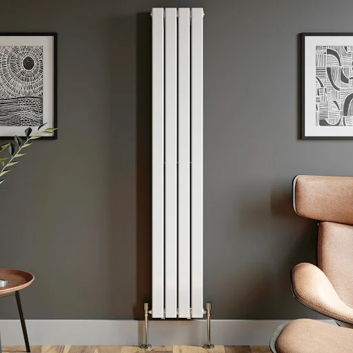 DuraTherm Vertical Double Flat Panel Designer Radiator - 1800 X 304mm White - Image 4