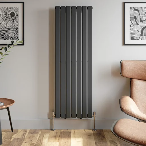 DuraTherm Vertical Single Flat Panel Designer Radiator - 1600 X 528mm Anthracite - Image 4