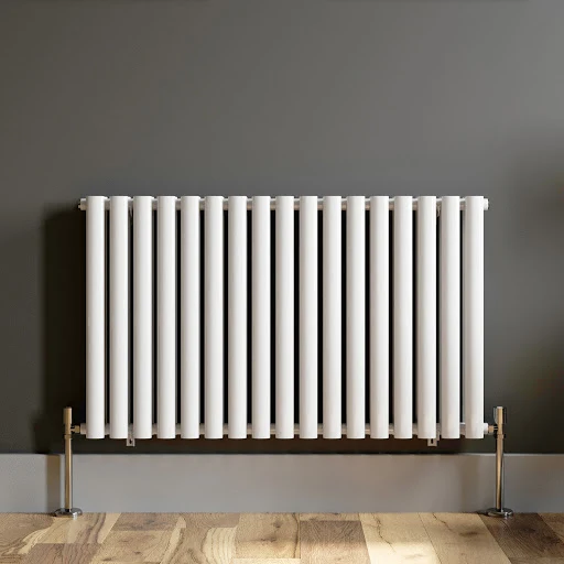 DuraTherm Horizontal Oval Tube Double Panel Designer Radiator - 600 X 1020mm White - Image 4