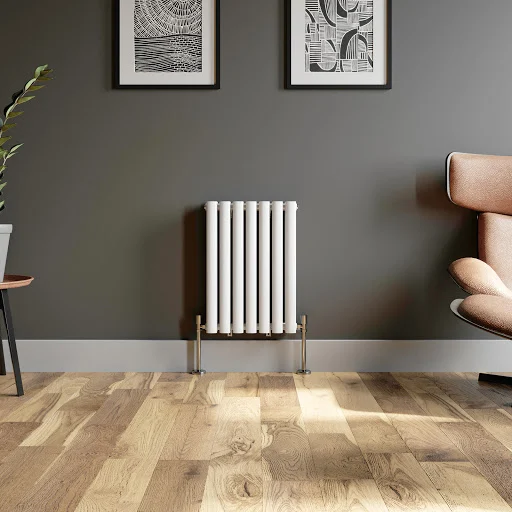 DuraTherm Horizontal Oval Tube Double Panel Designer Radiator - 600 X 420mm White - Image 2