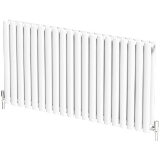 DuraTherm Horizontal Oval Tube Double Panel Designer Radiator - 600 X 1200mm White - Image 6